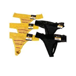 NWT NOBO Womens Lace Thong Panty Panties Size Large (11-13) - 5 prs